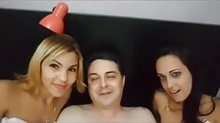 Weird little White Guy Fucks 2 Brazilian Hookers