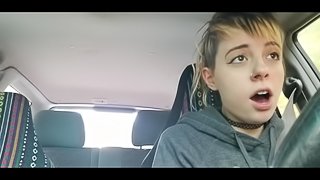 In public with vibrator and having an orgasm while driving