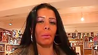 Naturally Busty BBW MILF Nagyemel Sanyi Sucks Cock and Gets Facialized