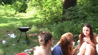 Student sex at outdoor party in a tent