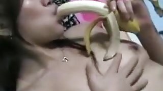 Japanese girl alone at home part 5 masturbating while sucking