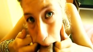 Awesome babe with piercing Malice is sucking