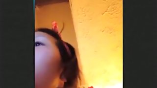 Asian girl has cybersex with her bf on skype