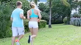 She does yoga in the park then fucks her instructor