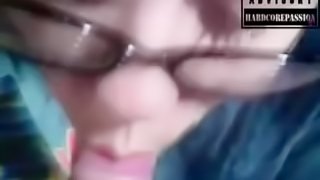 POV Teen With Glasses Gives Head and Swallow Pee, She Loves Pee