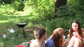 Party in the woods over sexy sex